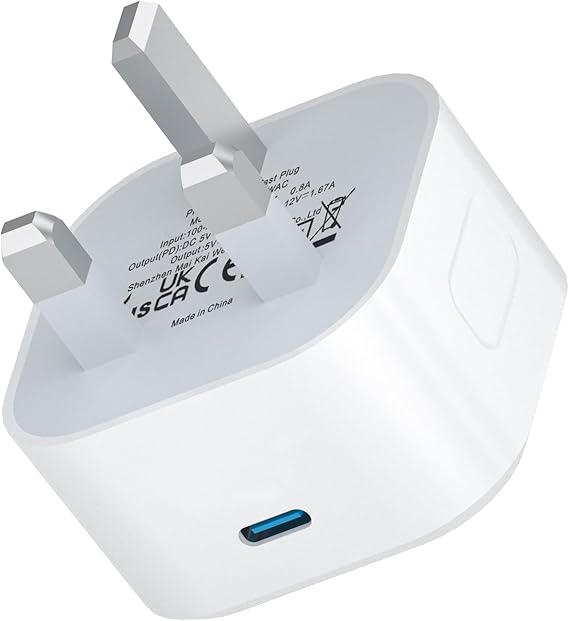 USB C Plug Fast Charge, USBC Charger Plug UK PD 3.0 i Phone Type C Power Adapter Fast Charging Compatible with iPhone Apple 17/17 Air/17 Pro Max/16/16e/16 Plus/15/14/13/12/11/X/XR/XS/SE/8