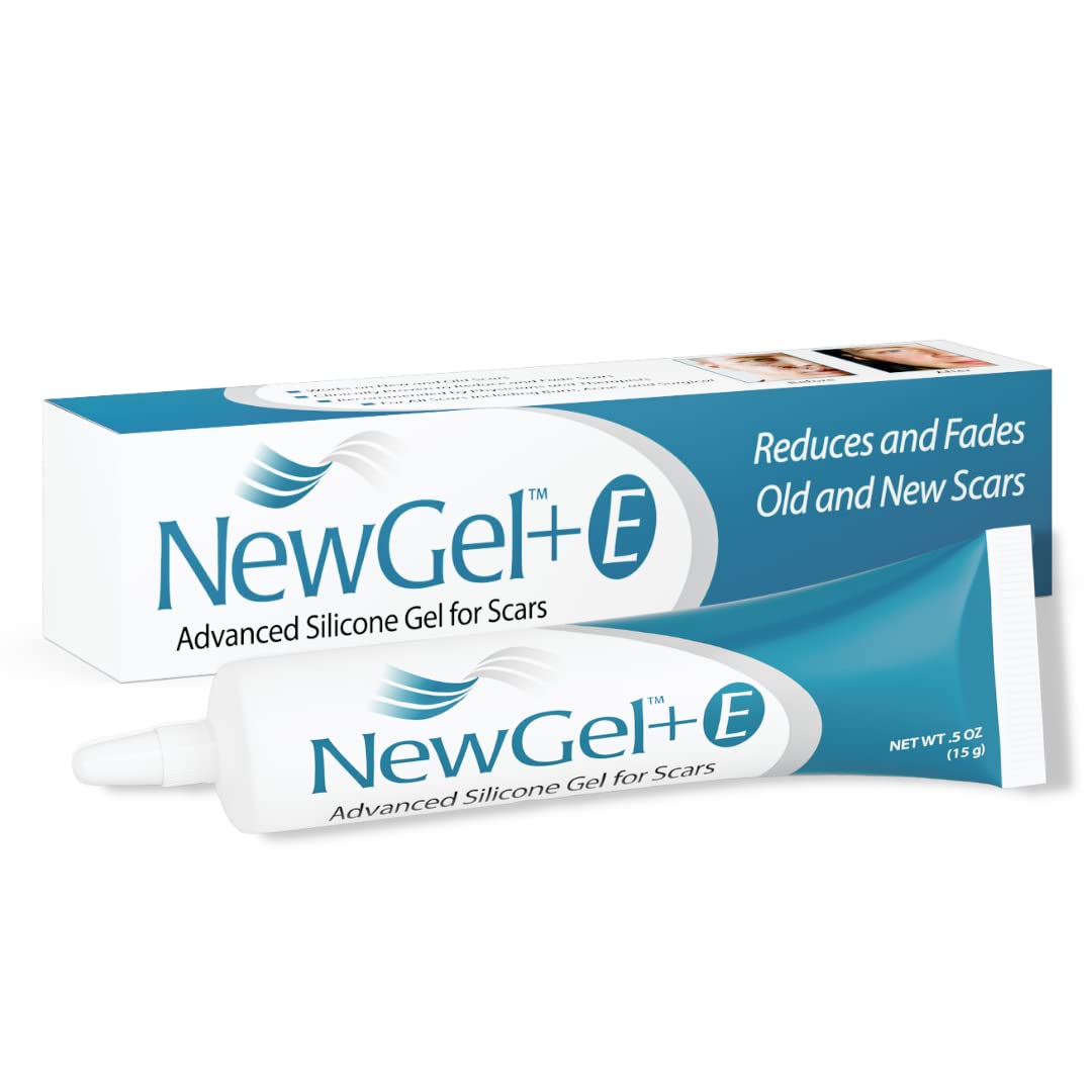 NewGelE Advanced Silicone Scar Treatment Gel for Old and New Scars w Vitamin E, for Surgery, Injury, Keloids, Burns, and Facial Blemish Scars 15 Grams