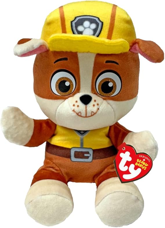 TY Rubble Paw Patrol soft plush toy for kids, plush toy, collectible piece, Beanie Babies series, standard