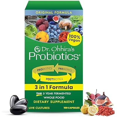 Dr Ohhiras 3-in-1 Probiotics, Prebiotics and Postbiotics to Support Digestive Health for Men & Women | Support Complete Gut Health with Pre, Pro and Post biotics Supplement | 100 Vegan Capsules
