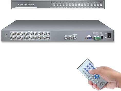 9Ch Realtime Color Video Quad Multiplexer Processor for CCTV Surveillance Cameras, Digital Zoom, Video Freezing, Motion Detection, VGA Output, RS485, RS232