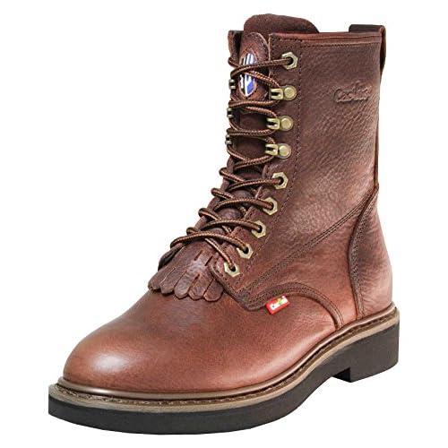 Cactus Mens 8732 DK. Brown Leather Work Boots Size 10