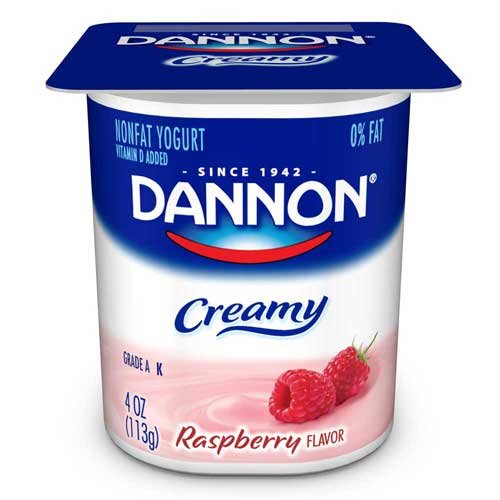Dannon Creamy Raspberry and Cherry Twin Pack Yogurt, 4 Ounce -- 48 per case