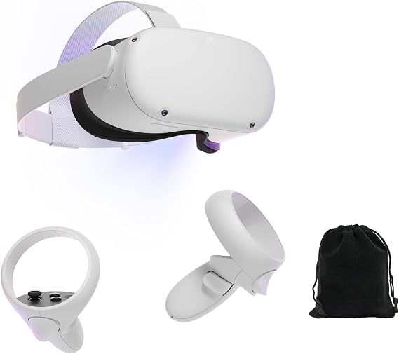 Meta Quest 2, VR Headset Advanced All-in-One Virtual Reality Headset 128 GB, Includes Storage Pouch