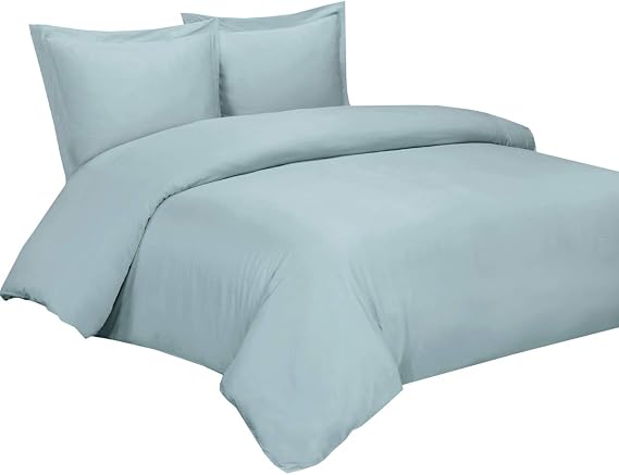 Royal Hotel Bedding 100% Cool Duvet Covers, Viscose Made from Bamboo Duvet Cover Set, Comforter Cover - Duvet Cover Set with Corner Ties and Button Closer, Full/Queen Size Blue