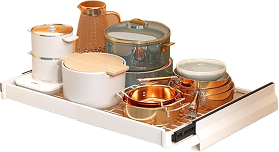 Pull Out Dish Drying Rack, Kitchen Cabinet Dish Racks, Slide Out Drawers, Stainless Steel Drain Rack Storage Rack, Expandable Drainer Drying Rack for Counter & Sink (A-Flat Net Rack, Small)