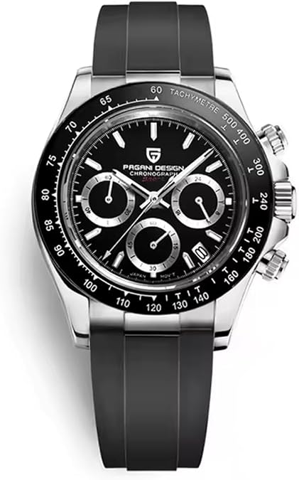 Pagani Design Men's Chronograph Watch, VK63, Ceramic Bezel, Sapphire