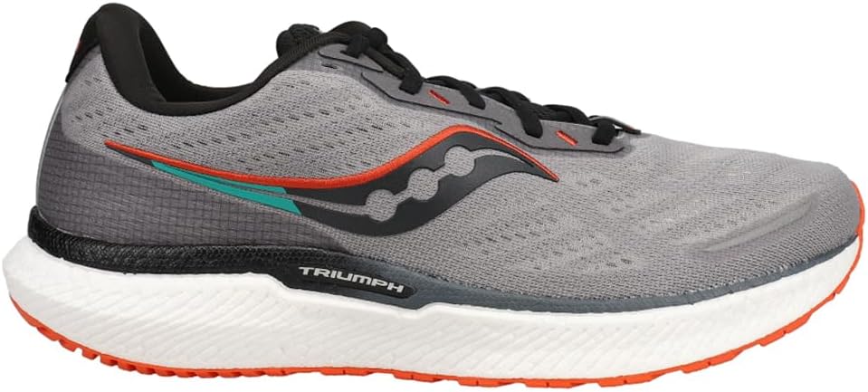 Saucony Men's Triumph 19 Running Shoe, Alloy/Fire, 8