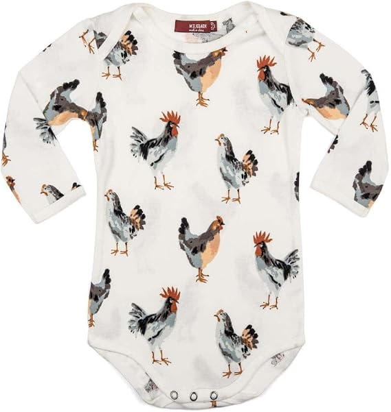 Milkbarn Long Sleeve Baby Onesie - Bodysuit Top - Soft & Gentle - Stylish Baby Clothes