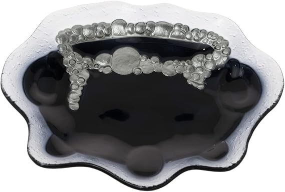 Boston International Spooky Halloween Glass Serving Plate, Large, Cauldron