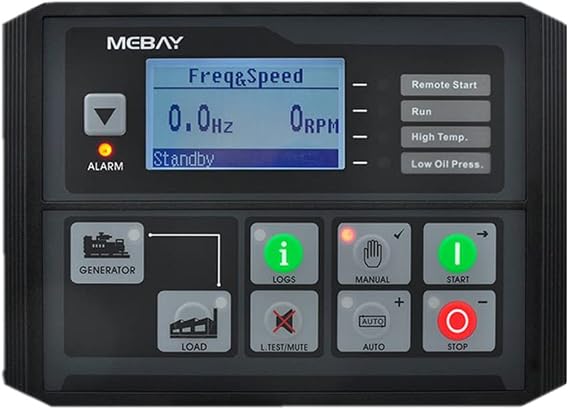 Genset Generator Engine Control Module Panel 3 inch LCD Auto Start Stop Generator Controller Monitor Mains Monitor AMF Automatic Switching Control ATS IP54 RS485 USB Port DC 8-36V (DC40D)