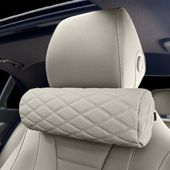Car Neck Pillow, Car Headrest Pillow for Driving with Adjustable Strap, Memory Foam Neck Pillow with Removable Cover, Soft Comfortable Seat Head Pillow Cushion for Most Cars