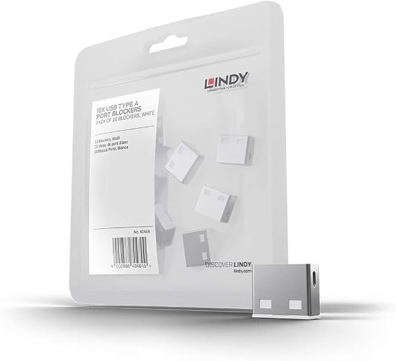 Lindy USB Port Blocker - Pack of 10 - White 40464