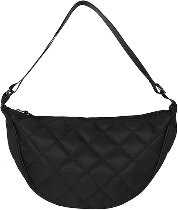 Chest bag Stylish -patterned Bag, Simple And Versatile Dumpling Casual Shoulder -black