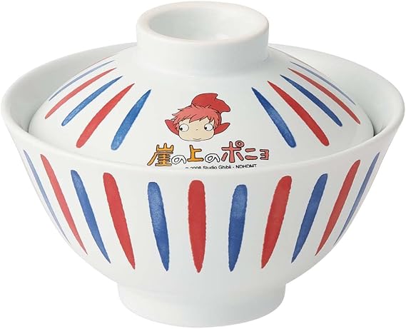 Skater CDN3C-A Ceramic Bowl with Lid, Ramen, Bowl, Tableware, Ponyo on the Cliff, Studio Ghibli, Microwave, Dishwasher Safe