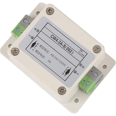 Taidacent 12V 24V 36V 48V DC Power Supply Filter Terminal Block DC Line Filter 1A 3A 6A 20A 30A Waterproof EMI Filter for Electronic Equipment and Measuring Instruments (20A)