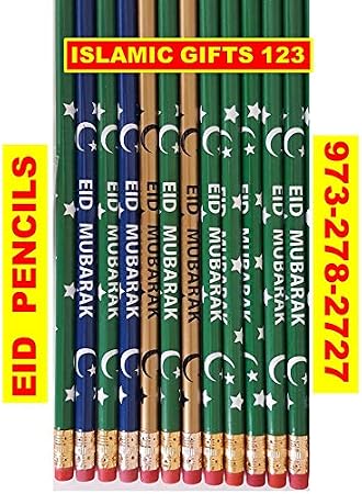 Eid Mubarak Pencils (24) Happy EId Customized Party Favors decoration Arabic Novelty Muslim gift Wholesale Islamic Gifts-Ramadan Gift Muslim (24)