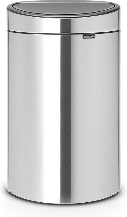 Brabantia Recycling Touch Bin with Plastic Buckets, 10 L and 23 L - Matt Steel Fingerprint Proof