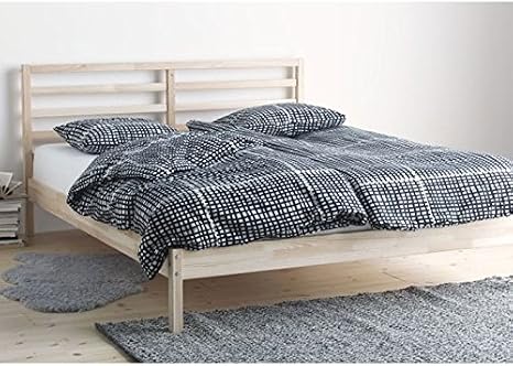 IKEA Tarva Queen Size Bed Frame Solid Pine Wood Brown
