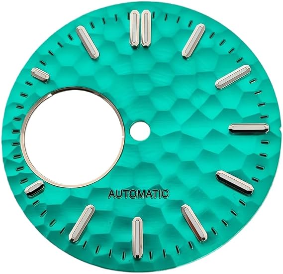 28.5mm Hammered Open Heart Watch Dial, a Luminous Watch Face 3h Crown Mod for Seiko NH38 Movement