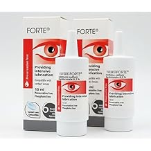 Forte - Double Pack - Preservative Free Lubricating E.y.e Drops - for Treatment of Severe and Persistant Dry E.y.e for Sodium Hyluronate 0.2% - 10ml - 2 Pack