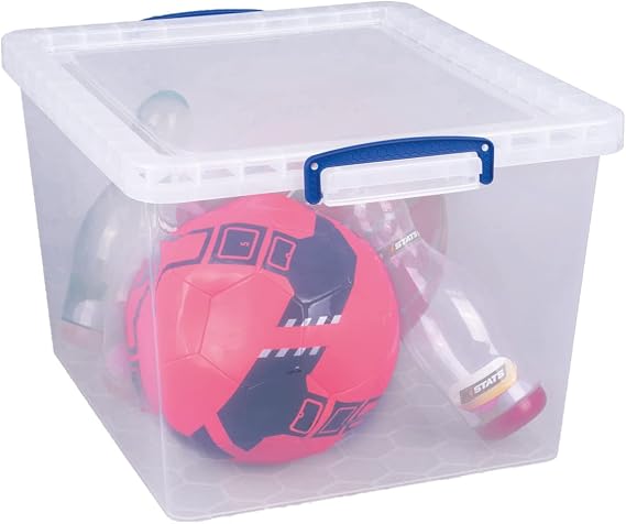 Really Useful Box Nestable Plastic Storage 33.5 Litre Clear (Pack of 3)