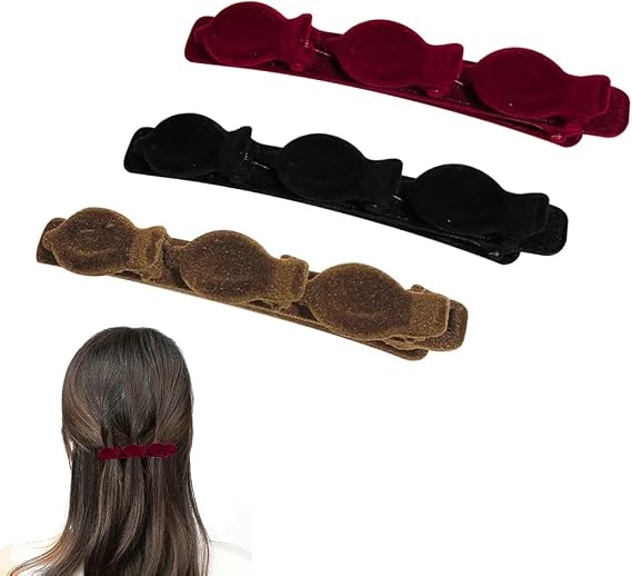 6PCS Flocked Double Layer Hair Clips, Hair Styling Hair Clips, Braided Hair Clips for Women Girls Hair Barrettes Hairpin