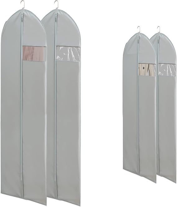 4 Pcs Hanging Garment Bags for Closet Storage, 2 Pieces of 23.3'' X 65'', 2 Pieces of 23.3'' X 50''