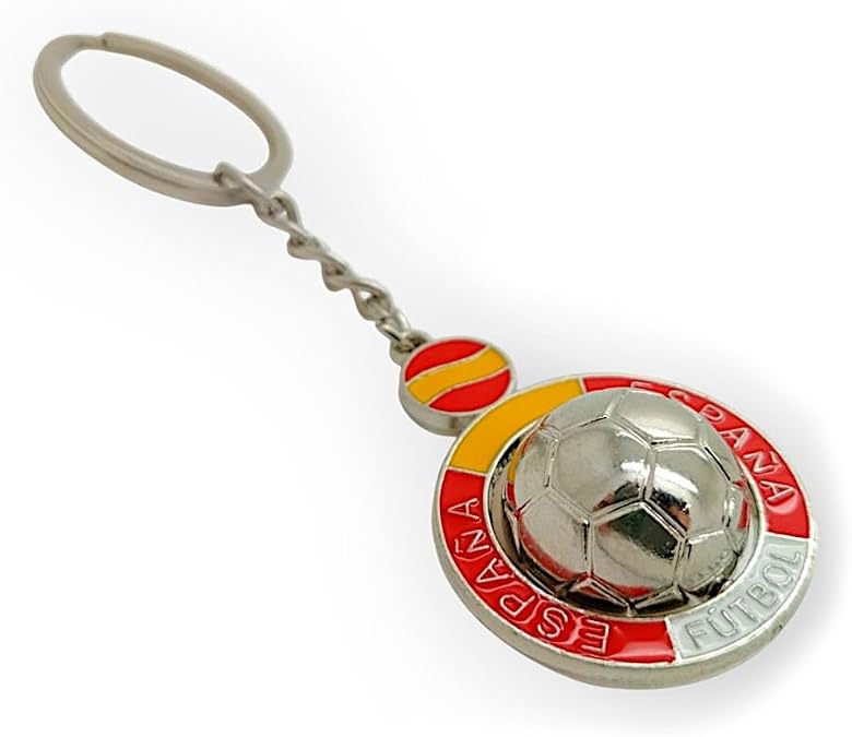 Keychain with Ball and Flag of Spain, Football Accessory, Sports Keychains, Souvenir of Spain, Spanish National Team, Spanish Football, Football Items
