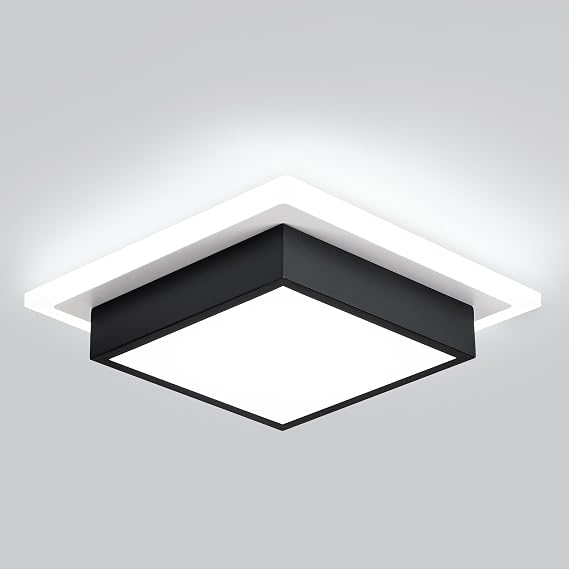 Modern LED Ceiling Light, Kitchen Ceiling Light, 6000K Cold White Flush Mount Ceiling Lamp, Square Hallway Lighting Fixtures for Living Room Bedroom Bathroom Kitchen