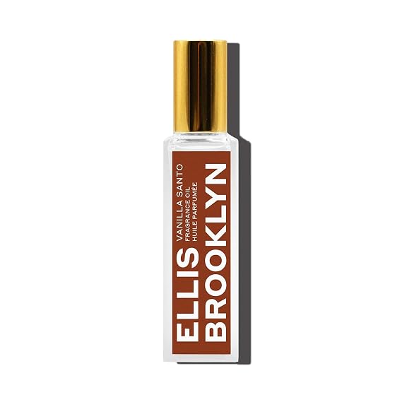 Ellis Brooklyn VANILLA SANTO Perfume Oil Roll-On for Women, 15ml | Sensual Vanilla, Woody & Smoky Scent with Palo Santo, Cedarwood & Myrrh, Travel-Friendly Rollerball