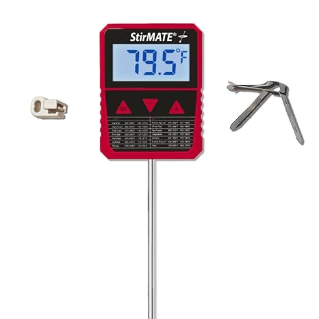 StirMATE Culinary Thermometer Digital Candy & Deep Fry Stainless Probe with Pot Clip and StirMATE Adapter