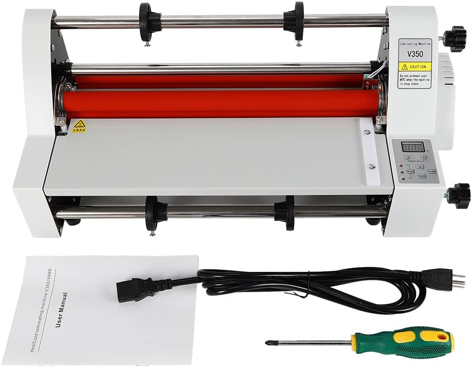 Hot Cold Roll Laminating Machine Single Dual Sided Laminator Machine Thermal Laminator for Home Office School Use - Electronic Temperature Control, Digital Display, Hot and Cold Laminating US Stock