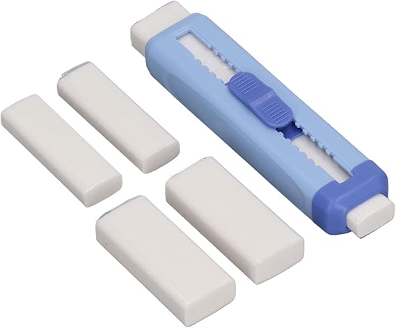 Kadimendium Sliding Retractable Eraser Flexible Push Pull Eraser Portable Double Ended Eraser Lightweight Pencil Erasers for School for Office(Blue)