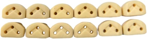 12 Pcs Guitar String Bridge Beads String Closure for Classical Guitar 3 Holes Plastic Guitar Strings Tie Bridge Beads Classical Guitar String Retainer