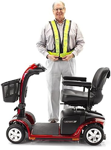 LED Safety Vest with Reflective Stripes J850 One Size for Hoverboard, Scooter & Power Wheelchair Night Riders