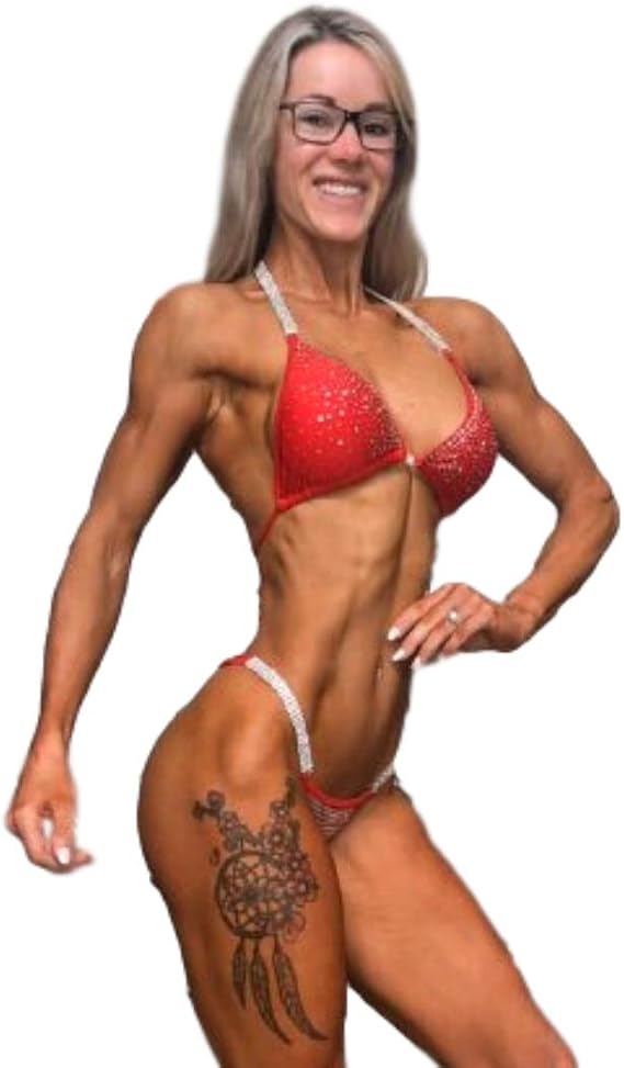 Red Bikini Bodybuilding Competition Suit for NPC IFBB