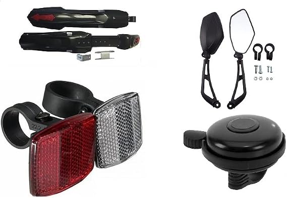 Bİsİklet Aksesuar Kombİnİ 4 LÜ Set (ayna,zİl,Çamurluk ReflektÖr)