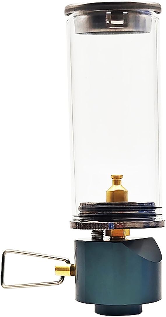 Gas Lantern, Dreamlike Candle Lamp Gas Lantern with Heat-Resistant Glass, Lamp with Adjustable Valve, Light for Camping and Hiking, Sports