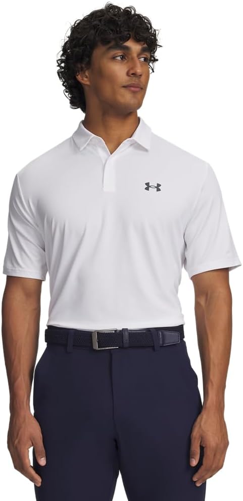 Under Armour Men's Matchplay Golf Polo, (100) White / / Pitch Gray, Medium