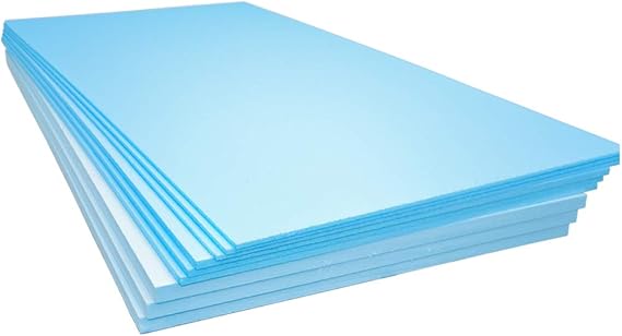 XPS Foam Insulation Boards 1200 x 600 x 10mm - Electric and Water Underfloor Heating Tile Laminate Underlay Thermal Extruded Polystyrene Insulation Sheets (17, 1200 x 600 x 10mm)