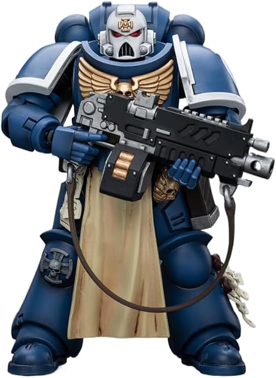 YIZRIO JoyToy ウォーハンマー 40K ウルトラマリン スターンガード ベテラン オートボルトライフル付き 1:18スケール アクションフィギュア メカジョイ トイコレクションモデル 4.75インチ