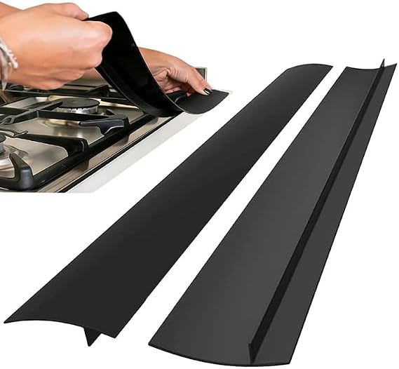 2 Pack Silicone Cooker Gap Filler, 21 Inch Stove Gap Covers, Black