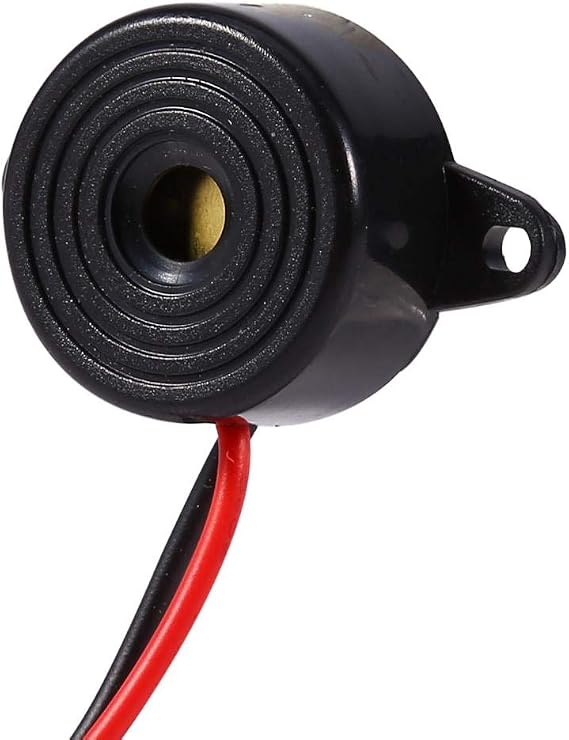 Mugast 3-24V Piezoelectric Electronic Buzzer Alarm, Black, 1 Pack, Wired, Car Compatible