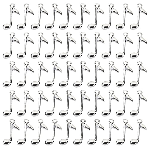 Metal Musical Symbol Note Charms Music Theme Instrument Pendant for Bracelet Earring Necklace Keychain Jewelry Making Cards Scrapbook Gift Christmas Ornaments DIY Craft, 50PCS
