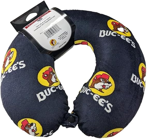 Buc-ee's Black Logo Neck/Travel Pillow