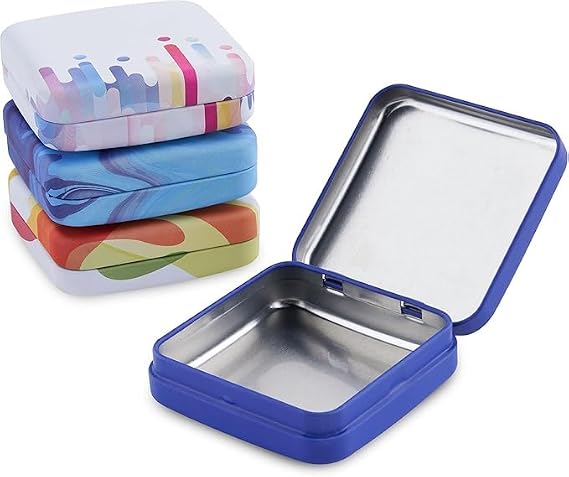 ZEISS Lens Cleaning Accessory Tin Box Containers with Hinge Lids, Set of 4