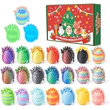 3D Printed Dragon Eggs - 24 PCS Mini 3D Printed Toys, Christmas Stocking Stuffers, Flexible Dragon Inside, Cute Birthday Gift, Collectibles for Adults&Teens, Cute Desk Pets (Multicolor)