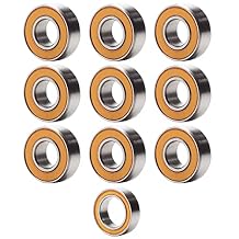 Bearing Kit Compatible with Tamiya Grasshopper/Hornet Precision (5x11x4mm/9pcs, 5x8x2.5mm/1pc) Orange Rubber Sealed