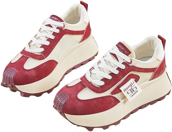 Women's Casual Thick-Soled Comfortable and Breathable Inner Lining Low-top Adjustable Lacing Sports Shoes